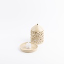 Small Electronic Candle From Jiwar -  Ivory + Gold 