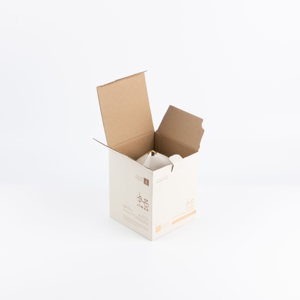 Small Electronic Candle From Jiwar - Beige + Gold 