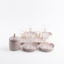 Tea Glass Set 12 Pcs From Jiwar -  Purple + Gold