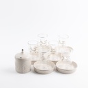 Tea Glass Set 12 Pcs From Jiwar -  Beige + Silver 