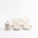 Tea Glass Set 12 Pcs From Jiwar - Beige + Gold 