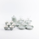Tea And Arabic Coffee Set 19 Pcs From Jiwar -  Haze Blue + Silver 
