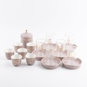 Tea And Arabic Coffee Set 19 Pcs From Jiwar -  Purple + Gold