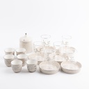 Tea And Arabic Coffee Set 19 Pcs From Jiwar -  Beige + Silver 