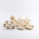 Tea And Arabic Coffee Set 19 Pcs From Jiwar -  Ivory + Gold 