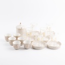 Tea And Arabic Coffee Set 19 Pcs From Jiwar - Beige + Gold 