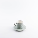 Porcelain Tea Set 12 Pcs From Jiwar -  Haze Blue + Silver 