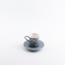 Porcelain Tea Set 12 Pcs From Jiwar -  Blue + Silver