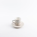 Porcelain Tea Set 12 Pcs From Jiwar -  Beige + Silver 