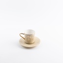Porcelain Tea Set 12 Pcs From Jiwar -  Ivory + Gold 