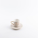 Porcelain Tea Set 12 Pcs From Jiwar - Beige + Gold 