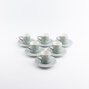 Turkish Coffee Set 12 Pcs From Jiwar -  Haze Blue + Silver 