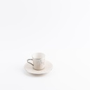 Turkish Coffee Set 12 Pcs From Jiwar -  Beige + Silver 