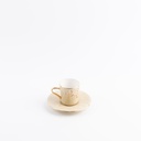Turkish Coffee Set 12 Pcs From Jiwar -  Ivory + Gold 
