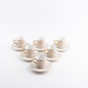 Turkish Coffee Set 12 Pcs From Jiwar - Beige + Gold 