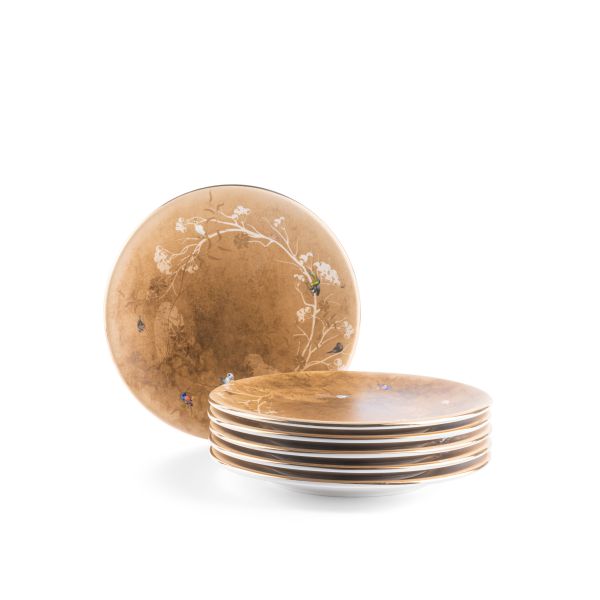 6pcs plate 7.5&quot;- Coffee   