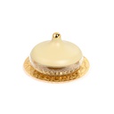 Medium Glass Date Bowl From Jiwar -  Ivory + Gold 