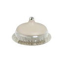Medium Glass Date Bowl From Jiwar -  Beige + Silver 