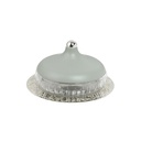 Medium Glass Date Bowl From Jiwar - Light Green + Silver