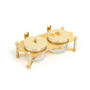 Nuts Serving Set 2 Bowl With Tray From Jiwar -  Ivory + Gold 