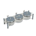 Nuts Serving Set 3 Bowl With Tray From Jiwar - Blue + Silver