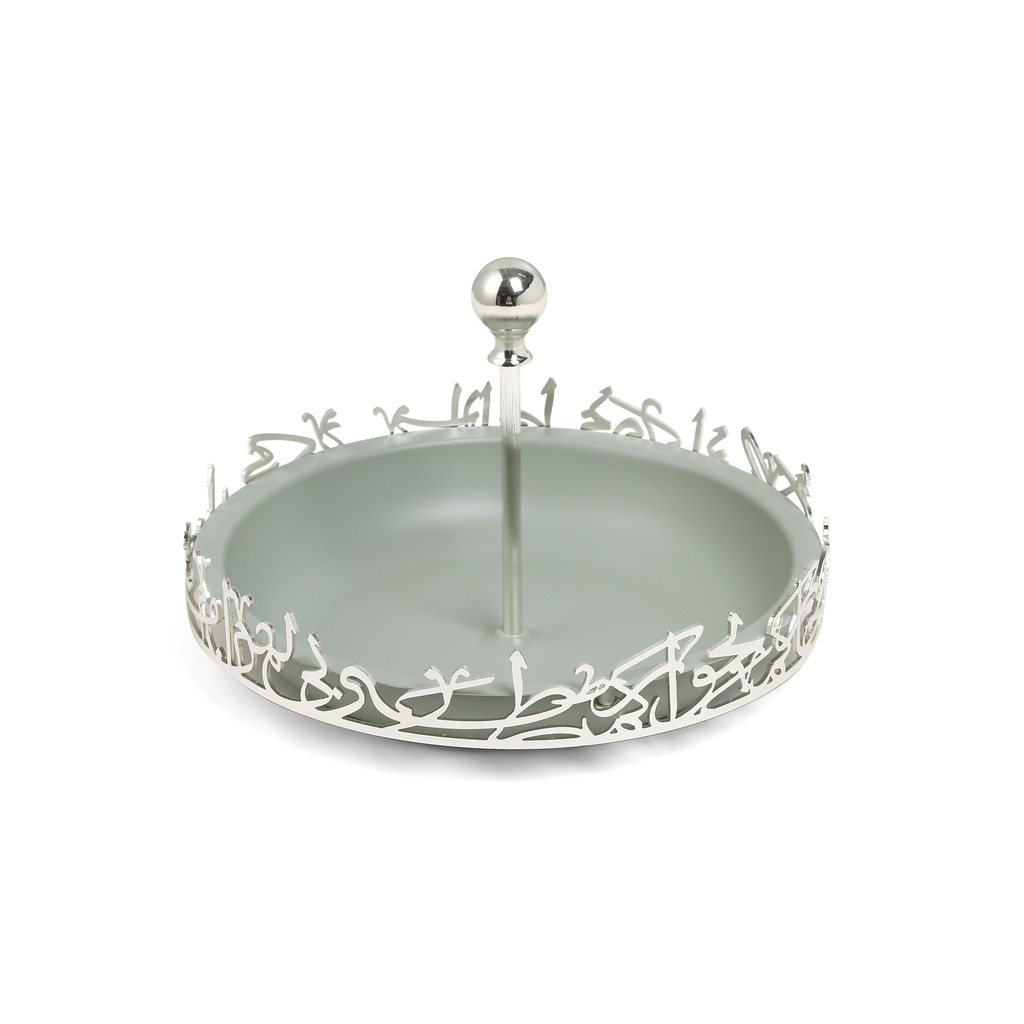 Sweet Serving Tray -L From Jiwar - Light Green + Silver