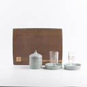 Tea Glass Set 12 Pcs From Jiwar - Light Green + Silver