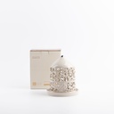 Small Electronic Candle From Jiwar -  Beige + Silver 
