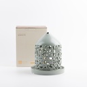 Medium Electronic Candle From Jiwar - Light Green + Silver
