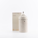 Porcelain Incense Burner From Jiwar -  Beige + Silver 
