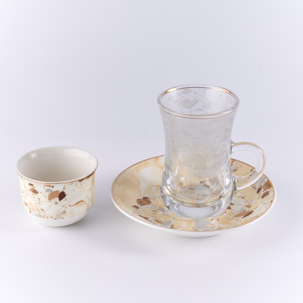 18 Pc set                           Tea glass / saucer + cawa cups