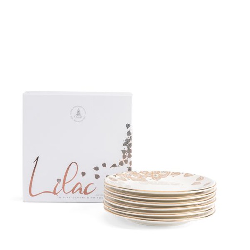 [ET1990] Serving Plates 6 Pcs From Lilac - White