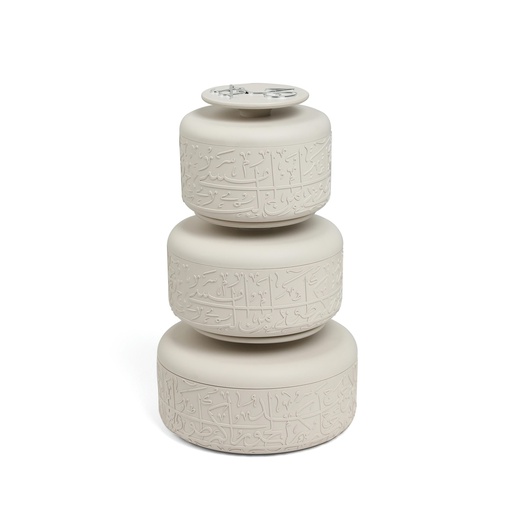 [HJ1306] Food Warmer Set From Jiwar -  Beige + Silver 