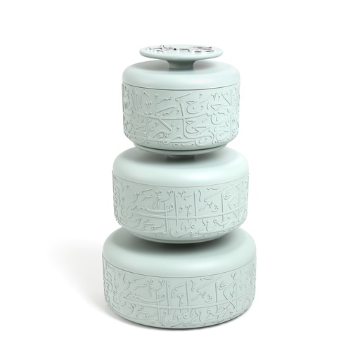 [HJ1307] Food Warmer Set From Jiwar - Light Green + Silver
