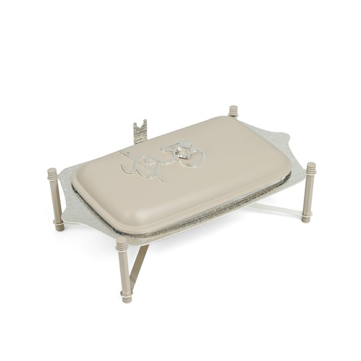 [HJ1340] Stainless Steel Buffet - M From Jiwar -  Beige + Silver 