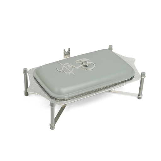 [HJ1341] Stainless Steel Buffet - M From Jiwar - Light Green + Silver