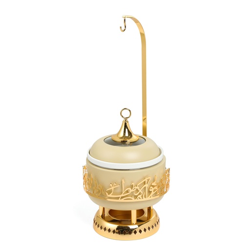 [HJ1357] بوفيه تقديم حجم صغير من جوار - ايفوري و ذهبي