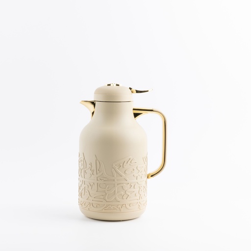 [KP1074] One Vacuum Flask For Tea And Coffee From Jiwar -  Ivory + Gold 