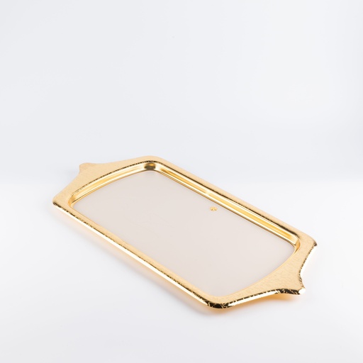 [TH0056] Iron Serving Tray From Jiwar - Beige + Gold 