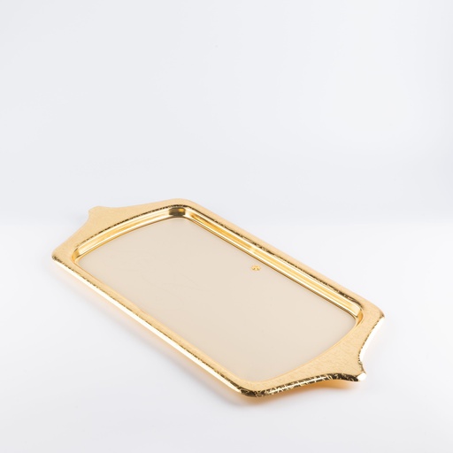 [TH0057] Iron Serving Tray From Jiwar -  Ivory + Gold 