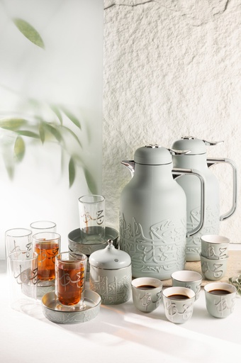 [ET2676] Full Hospitality Serving Set 21 Pcs From Jiwar - Light Green + Silver