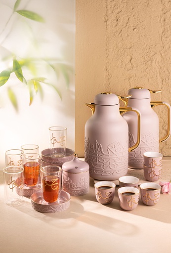 [ET2677] Full Hospitality Serving Set 21 Pcs From Jiwar -  Purple + Gold