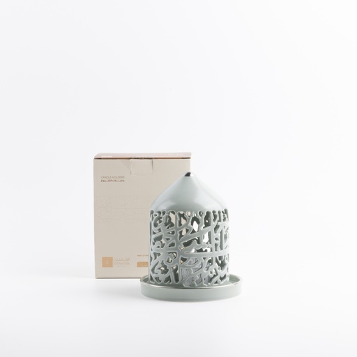 [ET2696] Small Electronic Candle From Jiwar - Light Green + Silver