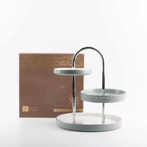[ET2773] 3 Layer Stand From Jiwar - Light Green + Silver