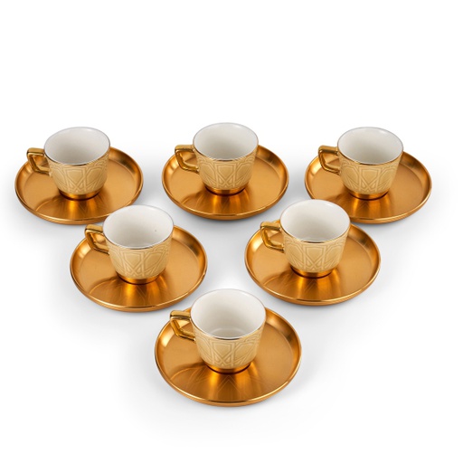 [AM1005] Turkish  Coffee Set 12Pcs From Majlis - Beige